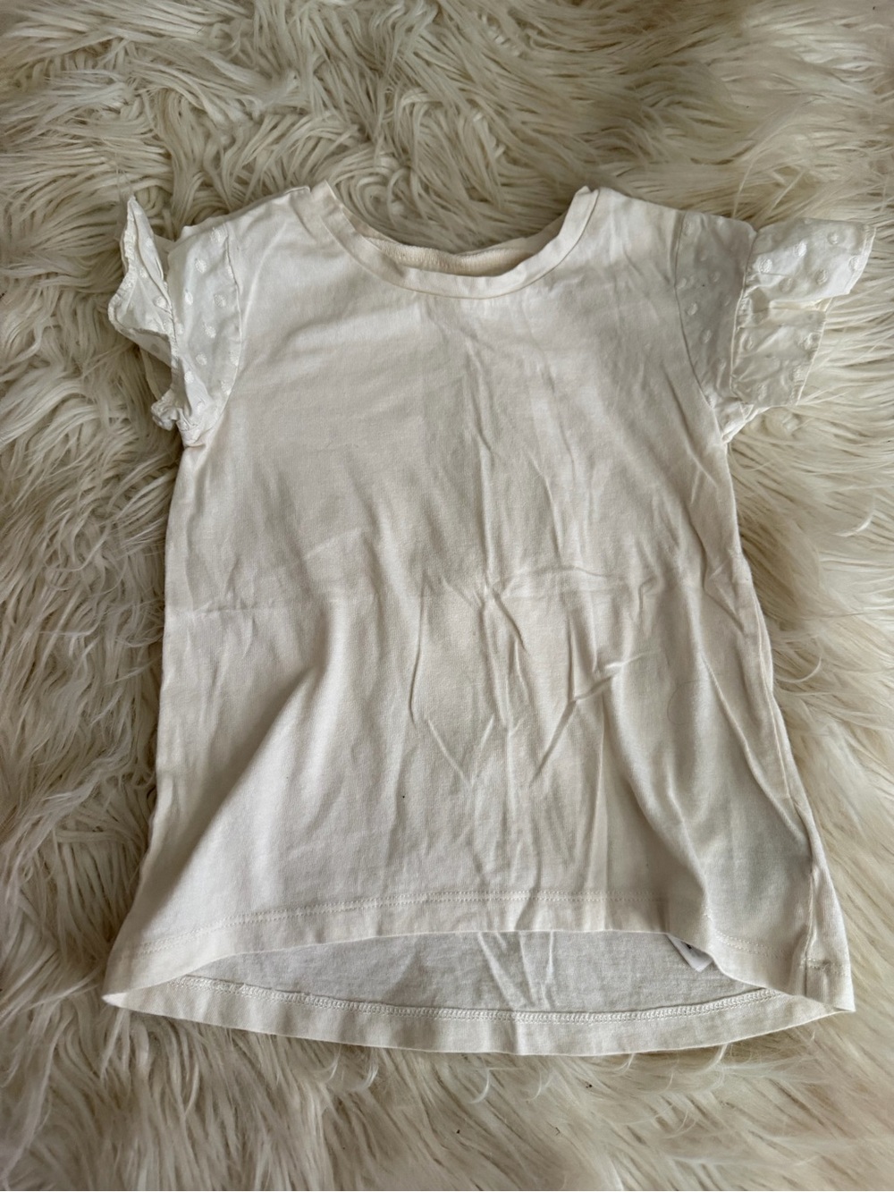 Baby Gap Girls White Flutter Sleeve Tee